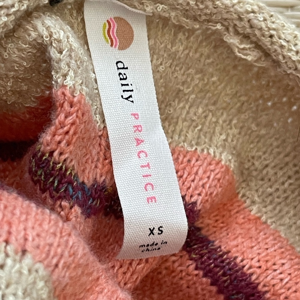 NWOT Anthropologie Turtleneck Sweater Dress Multicolor Stripe Beige Green - Picture 4 of 8